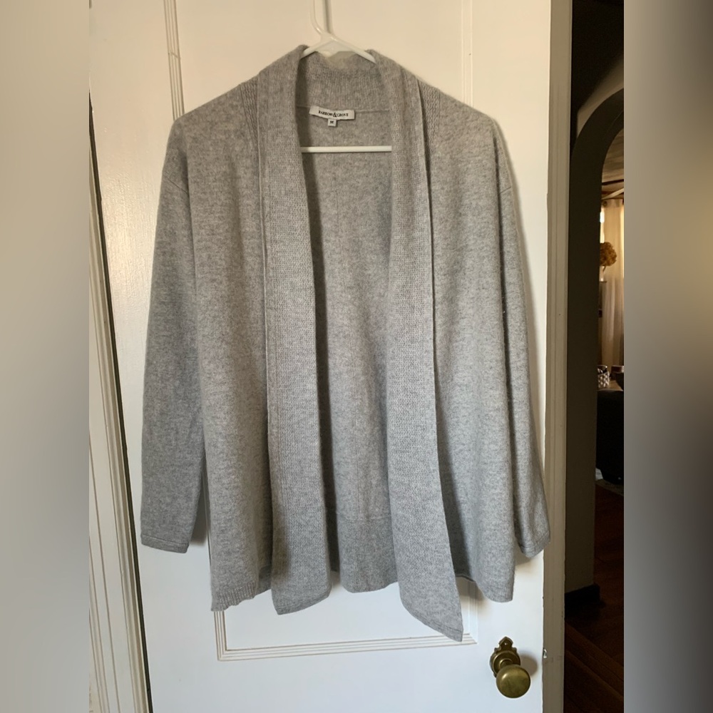 100% cashmere Heather gray cardigan sweater.size medium.